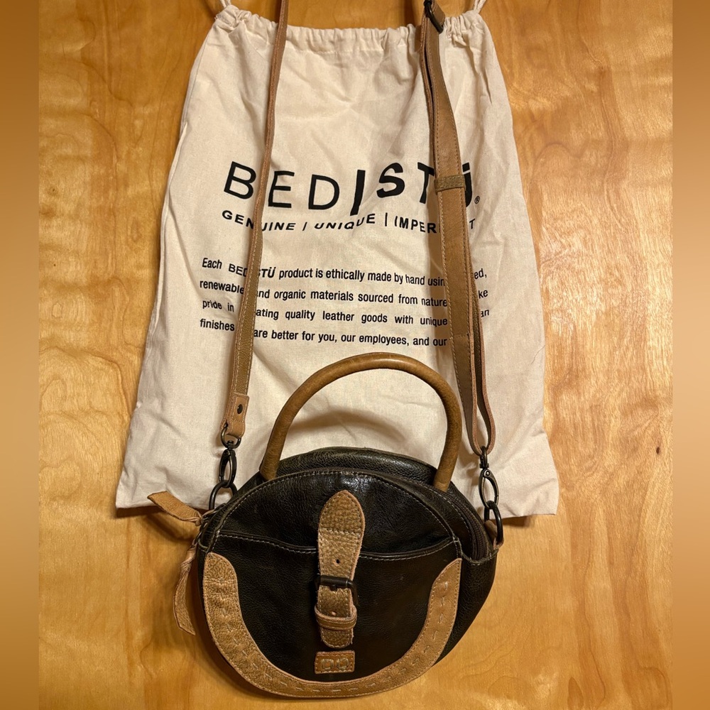 Bed Stu Two-Tone Leather Crossbody Bag
